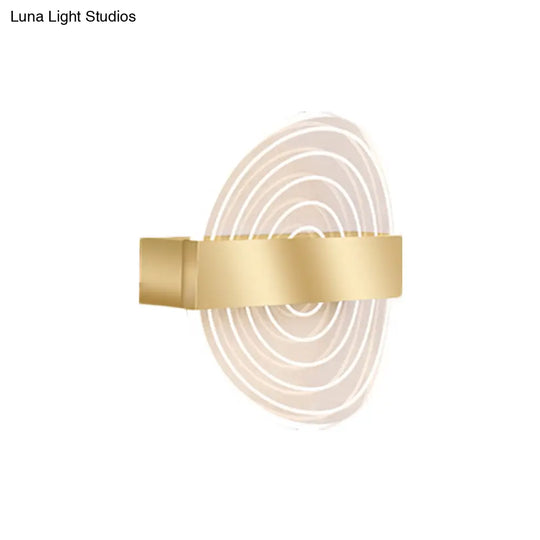 Modern Black/Gold Acrylic Circle Led Wall Sconce For Living Room