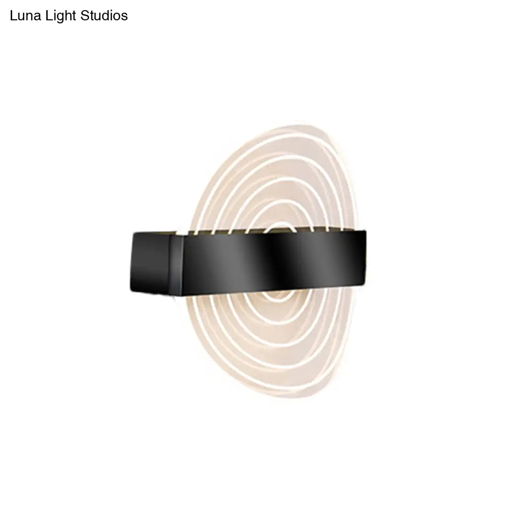 Modern Black/Gold Acrylic Circle Led Wall Sconce For Living Room
