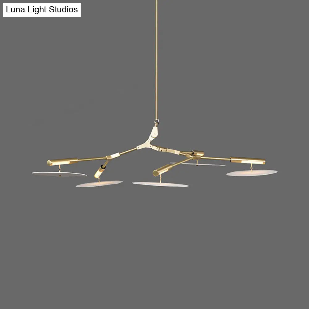 Modern Black/Gold Chandelier For Living Room - 5/9/11 Lights Disc Acrylic Shade