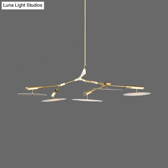Modern Black/Gold Chandelier For Living Room - 5/9/11 Lights Disc Acrylic Shade