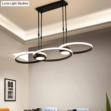 Modern Black/Gold Led Pendant Chandelier - Stylish Metallic Hanging Ceiling Lamp