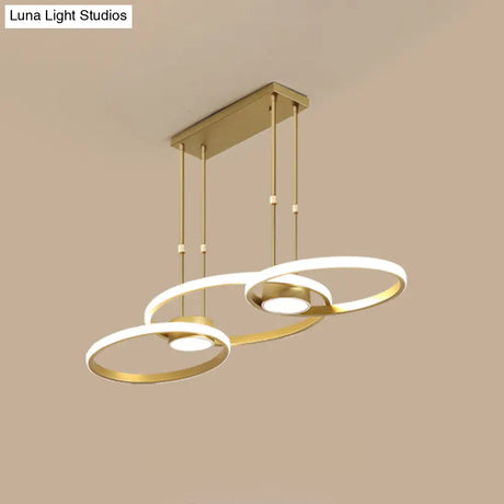 Modern Black/Gold Led Pendant Chandelier - Stylish Metallic Hanging Ceiling Lamp