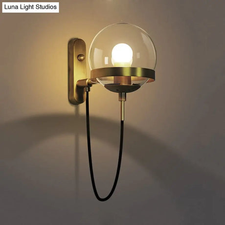Modern Black/Gold Wall Sconce Light Fixture With Clear/Frosted Glass - Perfect For Living Rooms