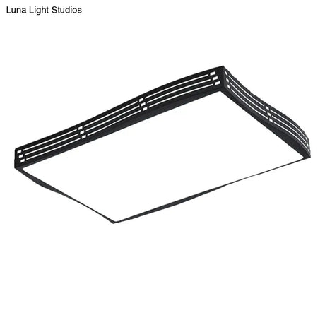 Modern Black High-Penetration Led Flushmount Light In White For Living Room Ceiling
