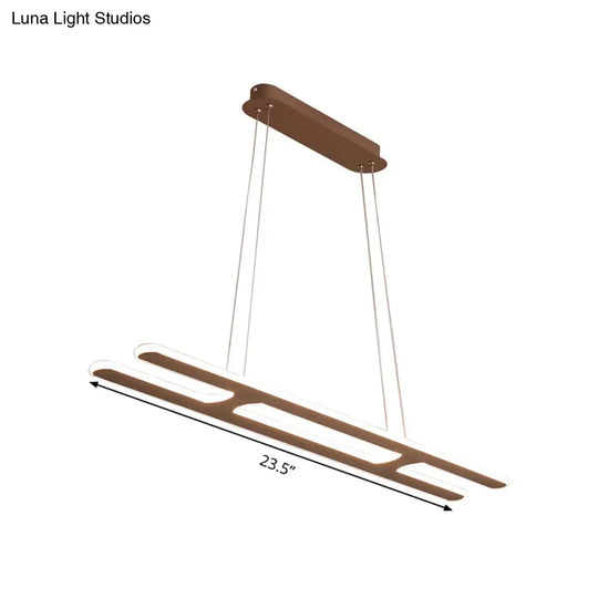 Modern Black Ladder Pendant Light - Led Acrylic Island Lighting In Warm/White 23.5/31.5/39 Width