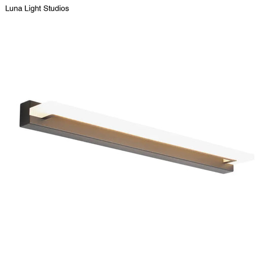 Modern Black Led Bathroom Vanity Light With Acrylic Shade - Warm/White