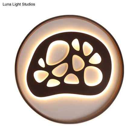 Modern Black Led Study Room Ceiling Light With Eye - Catching Acrylic Pattern