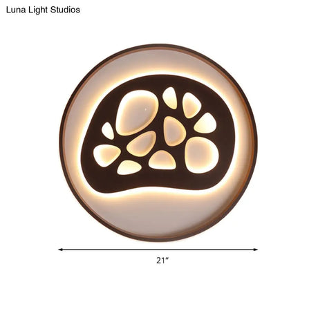 Modern Black Led Study Room Ceiling Light With Eye - Catching Acrylic Pattern