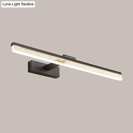 Modern Black Led Wall Light With Acrylic Shade - Streamlined Vanity Lighting In Warm/White