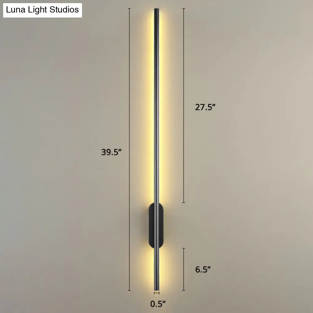 Modern Black Led Wall Sconce For Living Room - Stylish Metallic Fixture