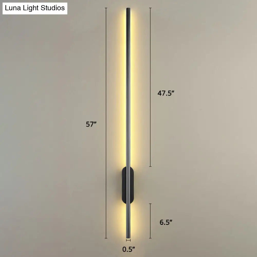 Modern Black Led Wall Sconce For Living Room - Stylish Metallic Fixture
