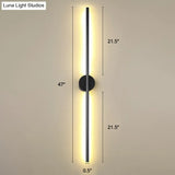 Modern Black Led Wall Sconce For Living Room - Stylish Metallic Fixture
