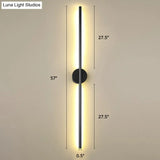 Modern Black Led Wall Sconce For Living Room - Stylish Metallic Fixture