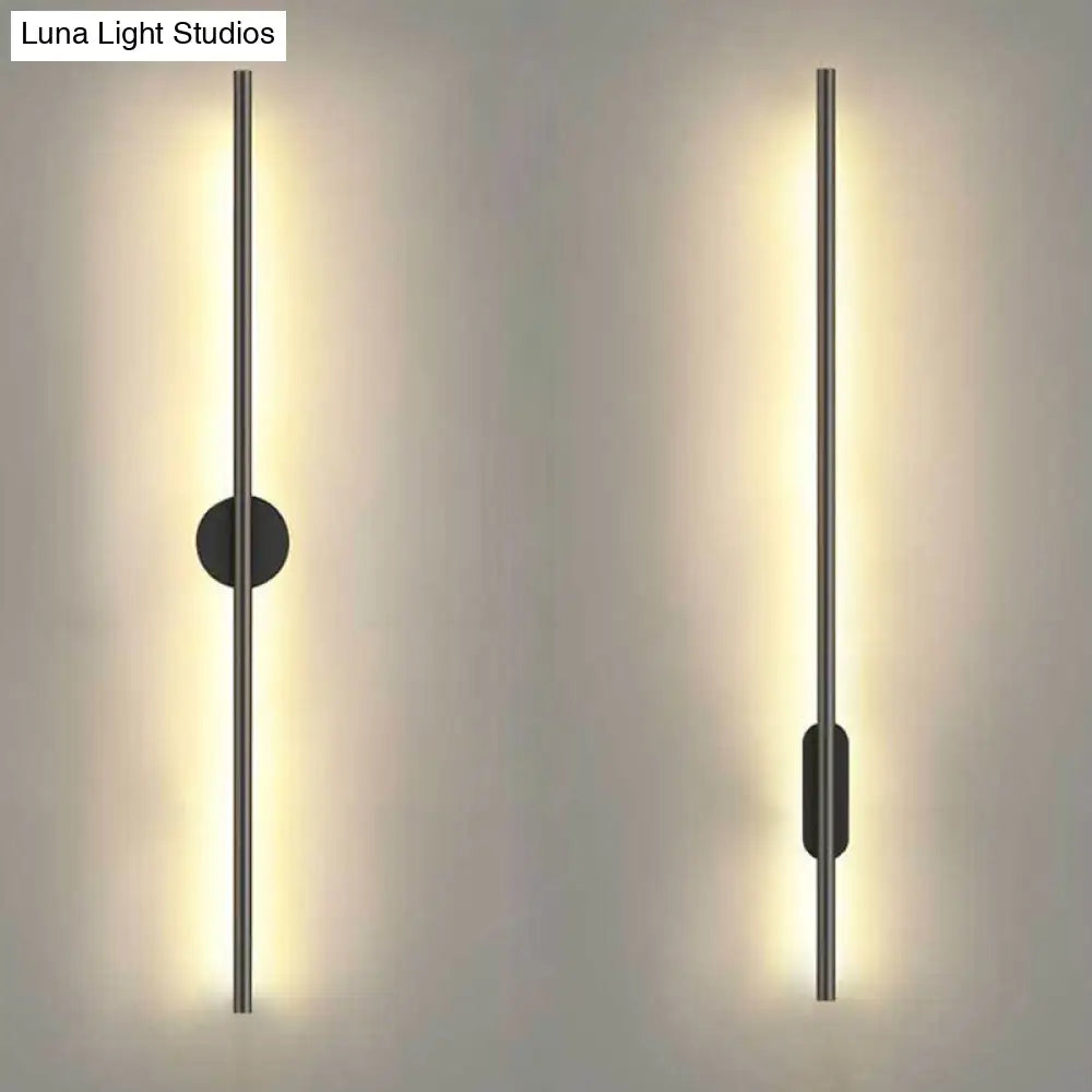 Modern Black Led Wall Sconce For Living Room - Stylish Metallic Fixture