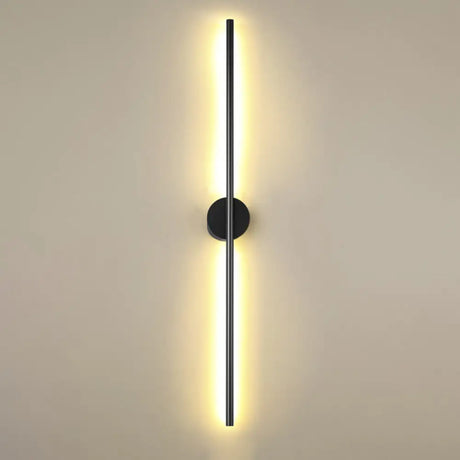 Modern Black Led Wall Sconce For Living Room - Stylish Metallic Fixture / Round Canopy 47
