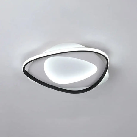 Modern Black Metal Led Triangle Flush Mount Ceiling Light For Bedroom / White 21.5