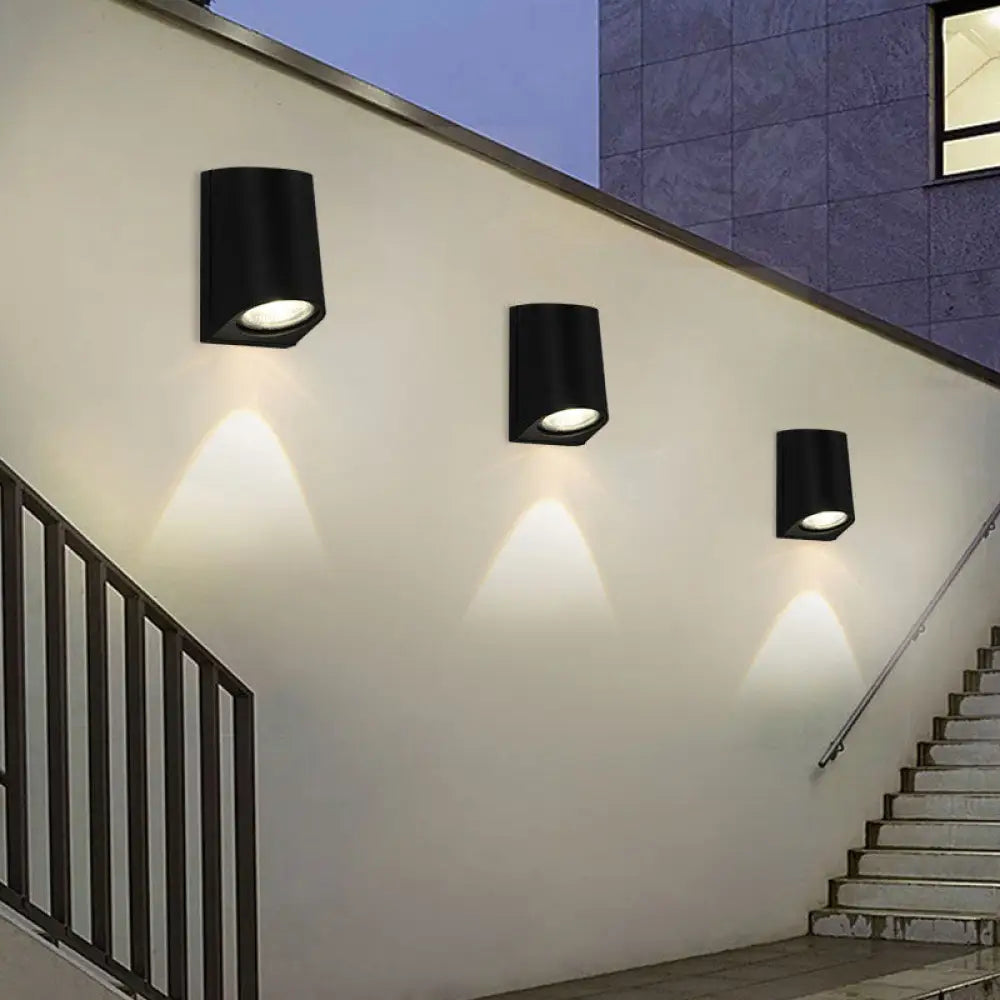 Modern Black Metal Pipe Led Wall Sconce For Courtyard Lighting / White A