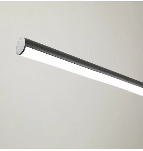Modern Black Metal Stick And Ring Led Pendant Lamp For Dining Room Island
