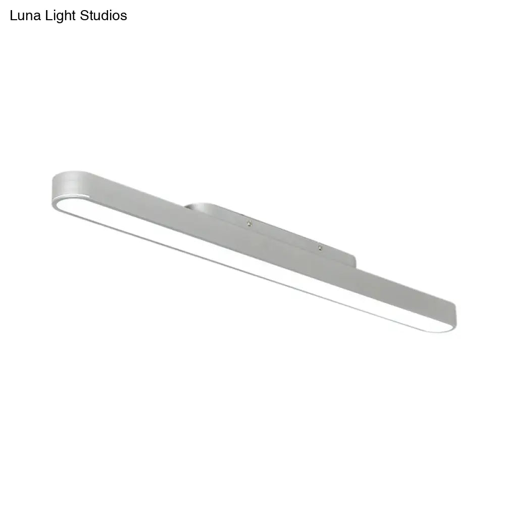 Modern Black/Silver Oval Led Flush Light For Office - 23.5’/35.5’/47’ Wide