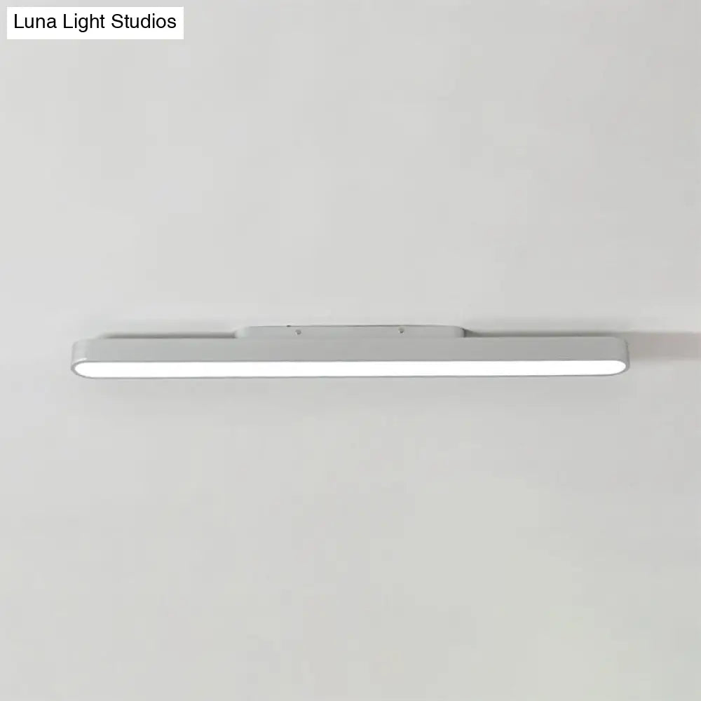 Modern Black/Silver Oval Led Flush Light For Office - 23.5/35.5/47 Wide