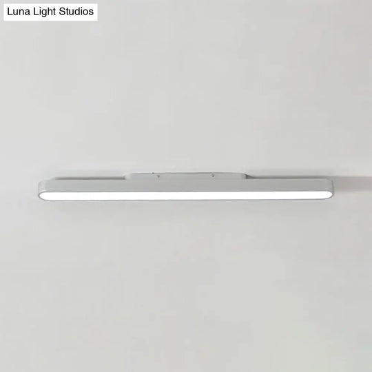 Modern Black/Silver Oval Led Flush Light For Office - 23.5/35.5/47 Wide