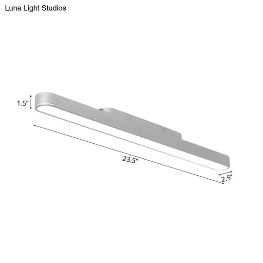 Modern Black/Silver Oval Led Flush Light For Office - 23.5/35.5/47 Wide