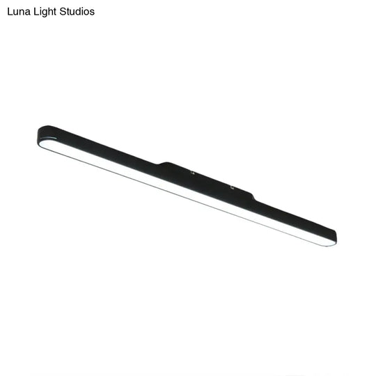 Modern Black/Silver Oval Led Flush Light For Office - 23.5’/35.5’/47’ Wide