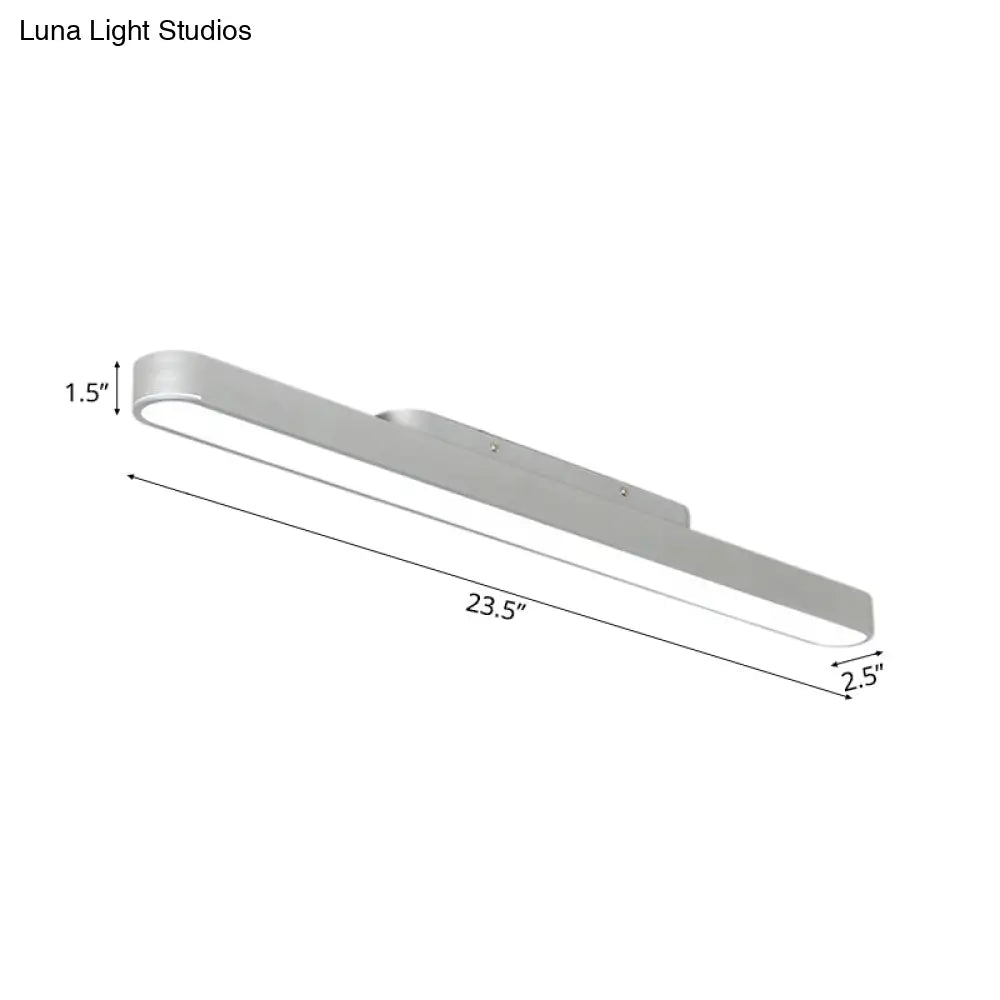 Modern Black/Silver Oval Led Flush Light For Office - 23.5’/35.5’/47’ Wide