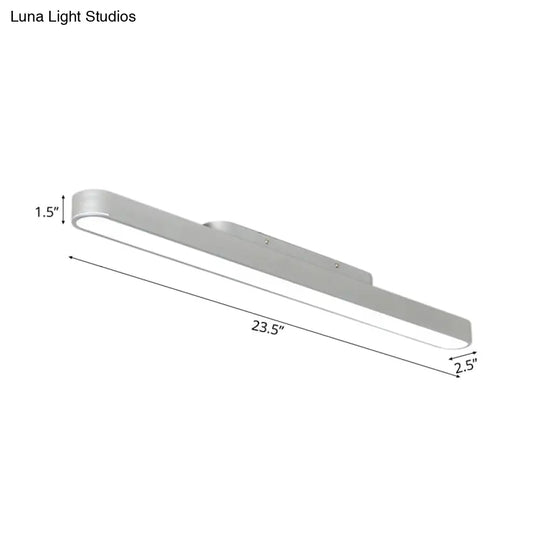 Modern Black/Silver Oval Led Flush Light For Office - 23.5’/35.5’/47’ Wide