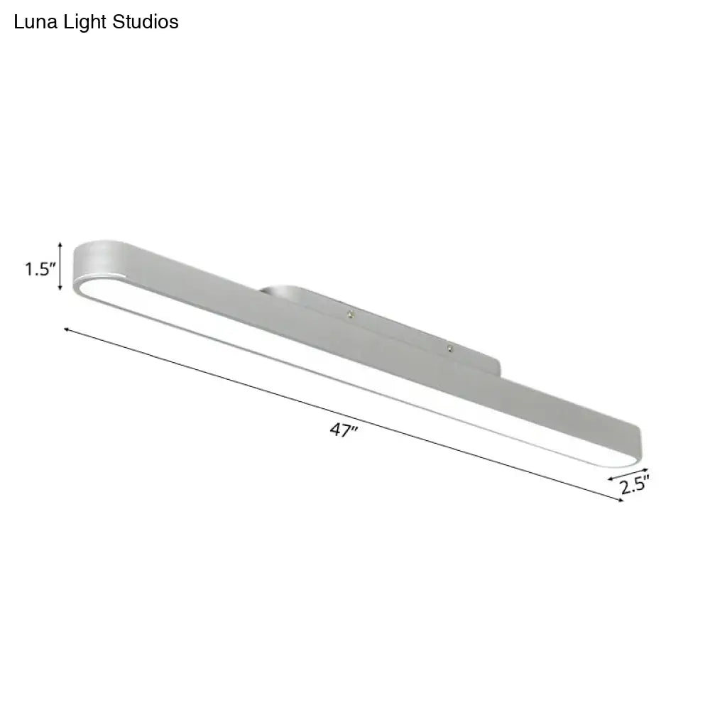 Modern Black/Silver Oval Led Flush Light For Office - 23.5’/35.5’/47’ Wide