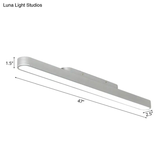 Modern Black/Silver Oval Led Flush Light For Office - 23.5’/35.5’/47’ Wide