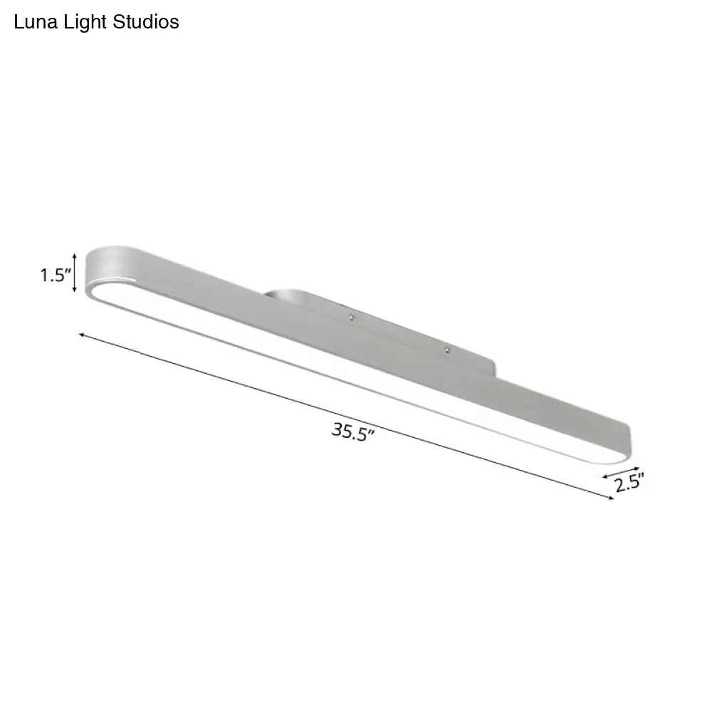 Modern Black/Silver Oval Led Flush Light For Office - 23.5’/35.5’/47’ Wide