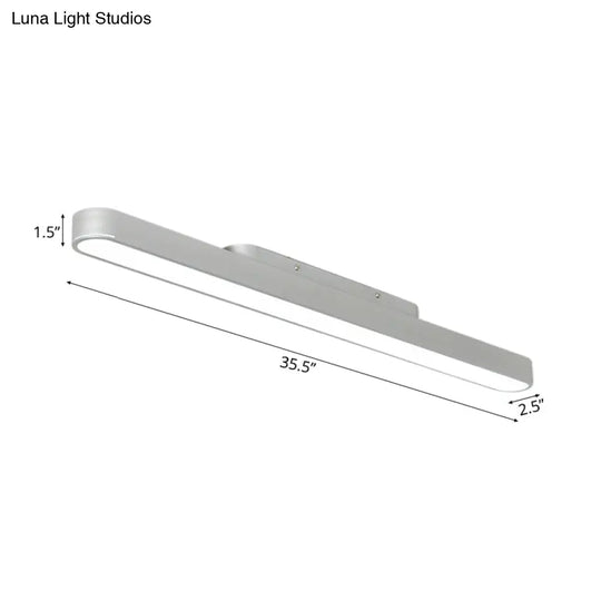 Modern Black/Silver Oval Led Flush Light For Office - 23.5’/35.5’/47’ Wide