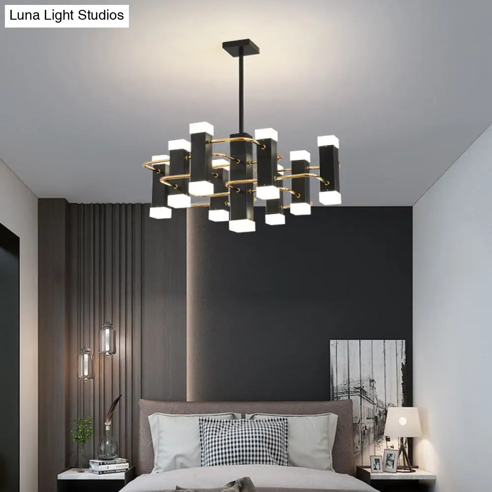 Modern Black Sputnik Pendant Chandelier with 4/8 Heads in 2 Color Options