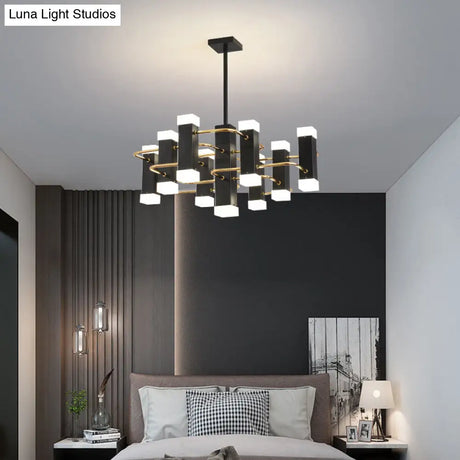 Modern Black Sputnik Pendant Chandelier with 4/8 Heads in 2 Color Options