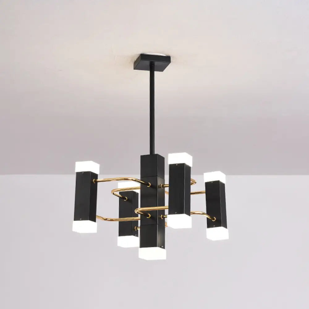Modern Black Sputnik Pendant Chandelier with 4/8 Heads in 2 Color Options 4 / Black / 2 Color