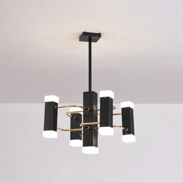 Modern Black Sputnik Pendant Chandelier with 4/8 Heads in 2 Color Options 4 / Black / 2 Color