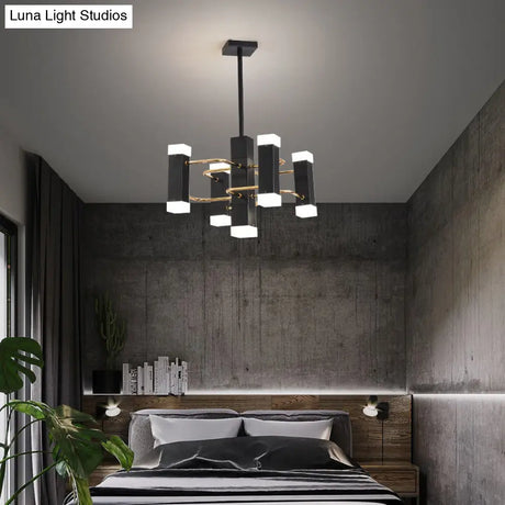 Modern Black Sputnik Pendant Chandelier with 4/8 Heads in 2 Color Options