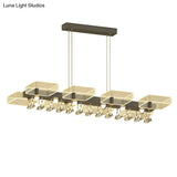 Modern Black Squares Island Suspension Light For Acrylic Dining Room Fixture