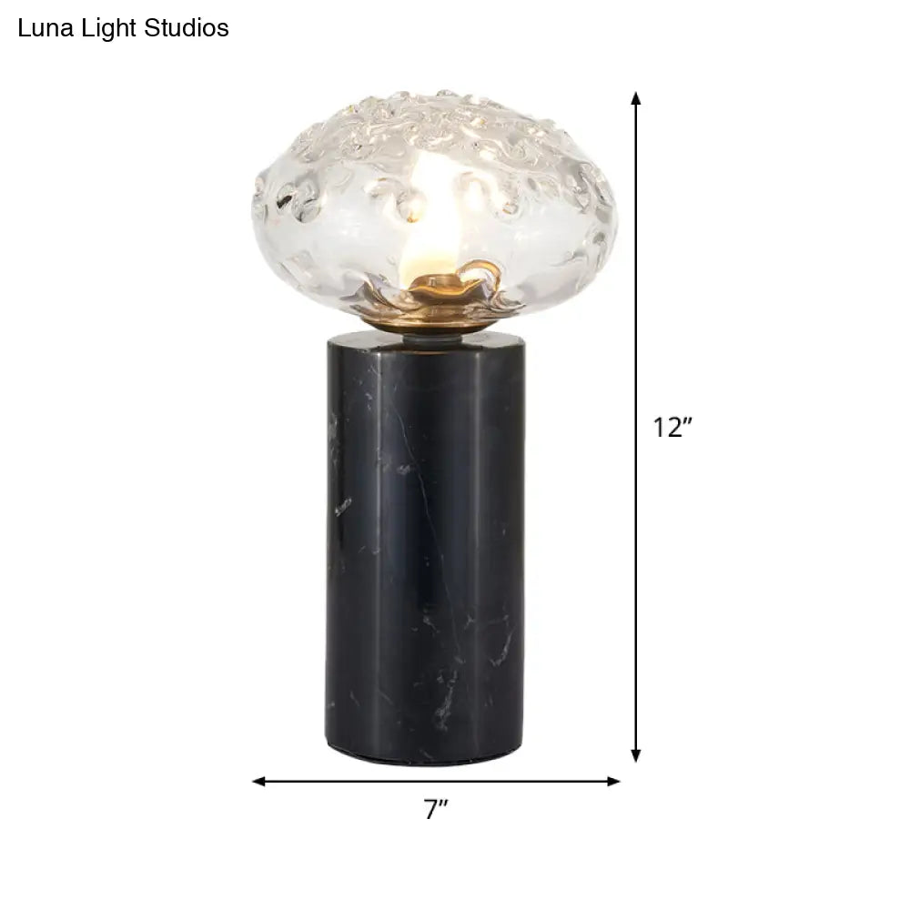 Modern Black Table Lamp With Crystal Shade - Ideal Reading Light