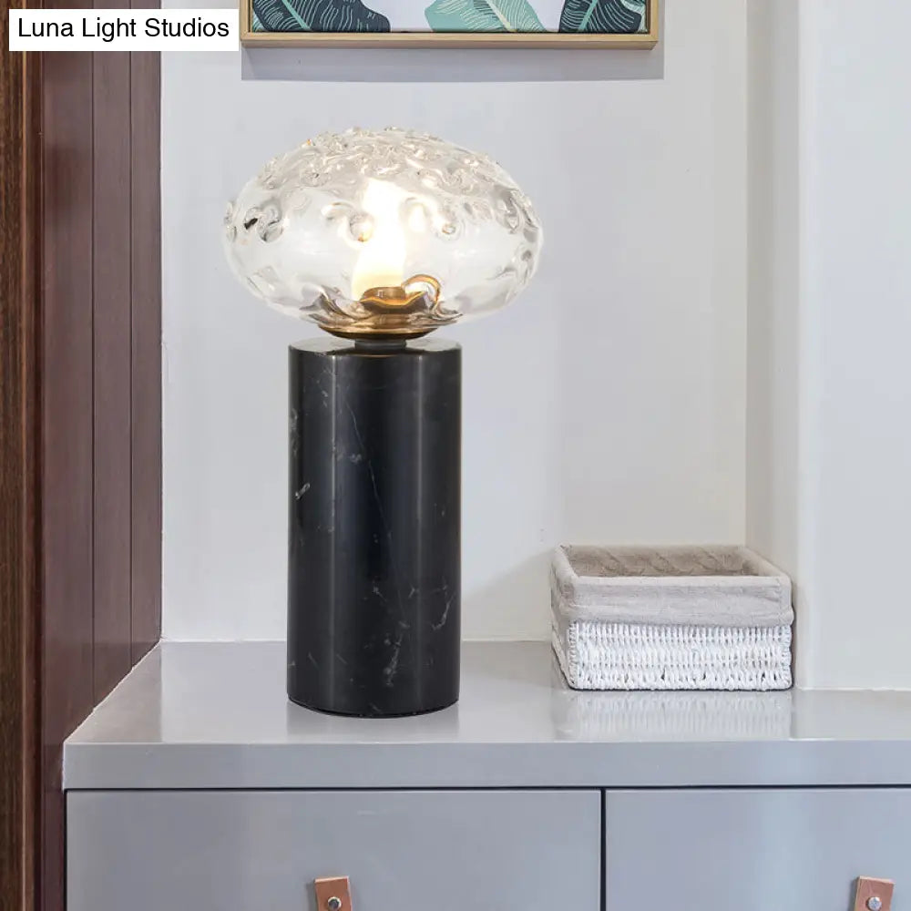 Modern Black Table Lamp With Crystal Shade - Ideal Reading Light