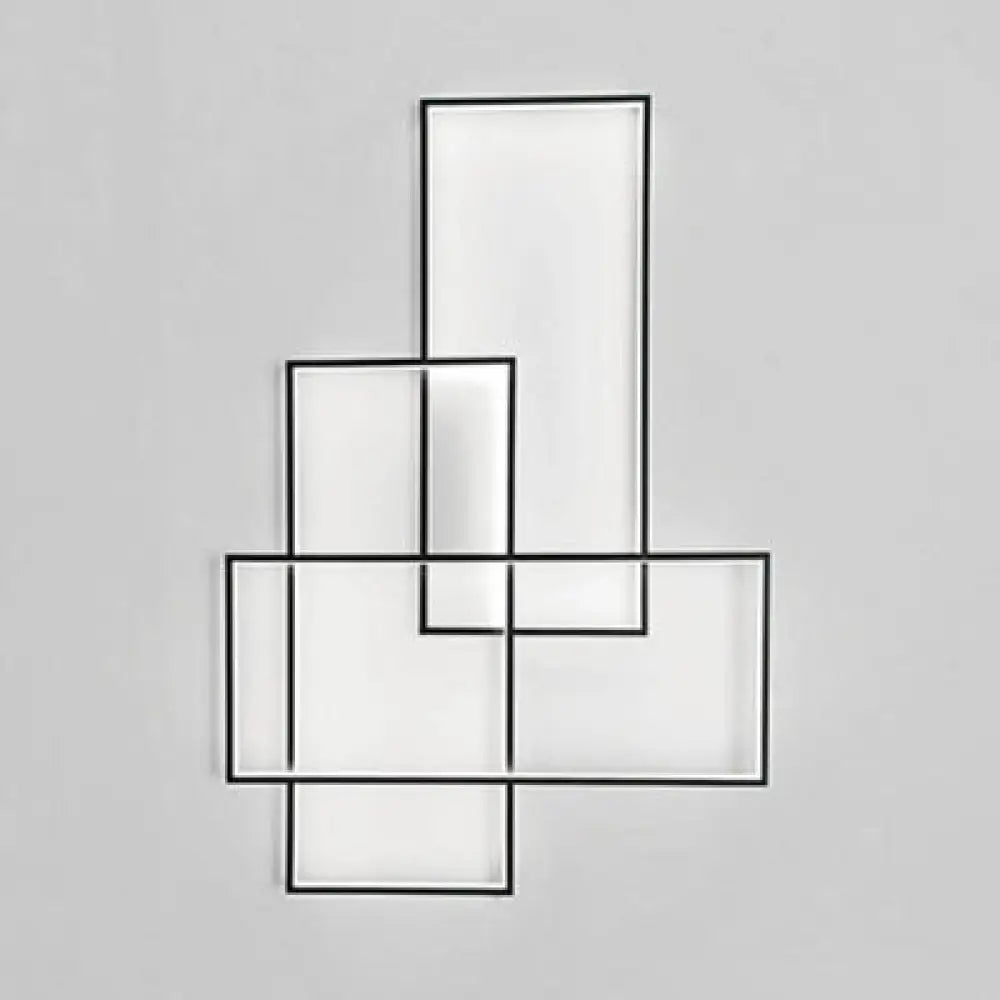 Modern Black Traverse Wall Sconce - 20.5/30 Wide Acrylic Light In Warm/White / 20.5 White