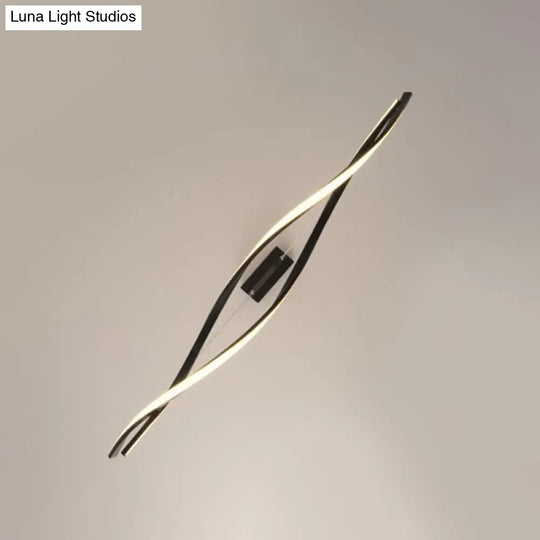 Modern Black Twist Led Pendant Light With Aluminum Chandelier Design - Perfect For Restaurants