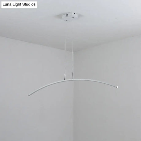 Modern Black/White Arched Pendant Light With Acrylic Led And Warm/White Glow