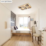 Modern Black & White Cube Led Flushmount Ceiling Light In 27.5’/41’ Sizes