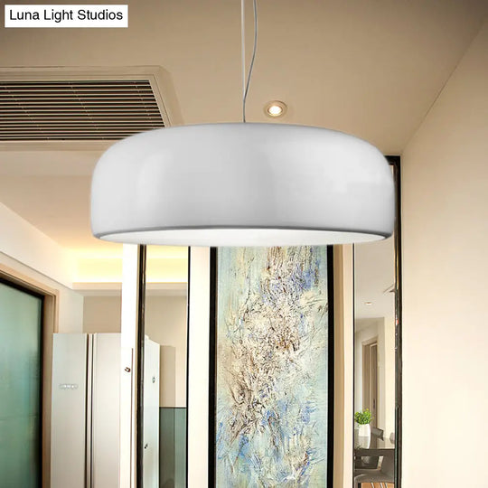 Modern Black/White Dome Hanging Ceiling Light Single Head Metal Pendant Fixture - 14/19/23.5 Wide