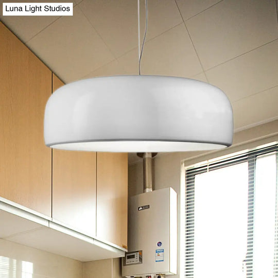 Modern Black/White Dome Hanging Ceiling Light Single Head Metal Pendant Fixture - 14/19/23.5 Wide