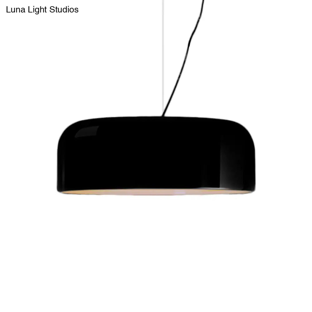 Modern Black/White Dome Hanging Ceiling Light Single Head Metal Pendant Fixture - 14/19/23.5 Wide