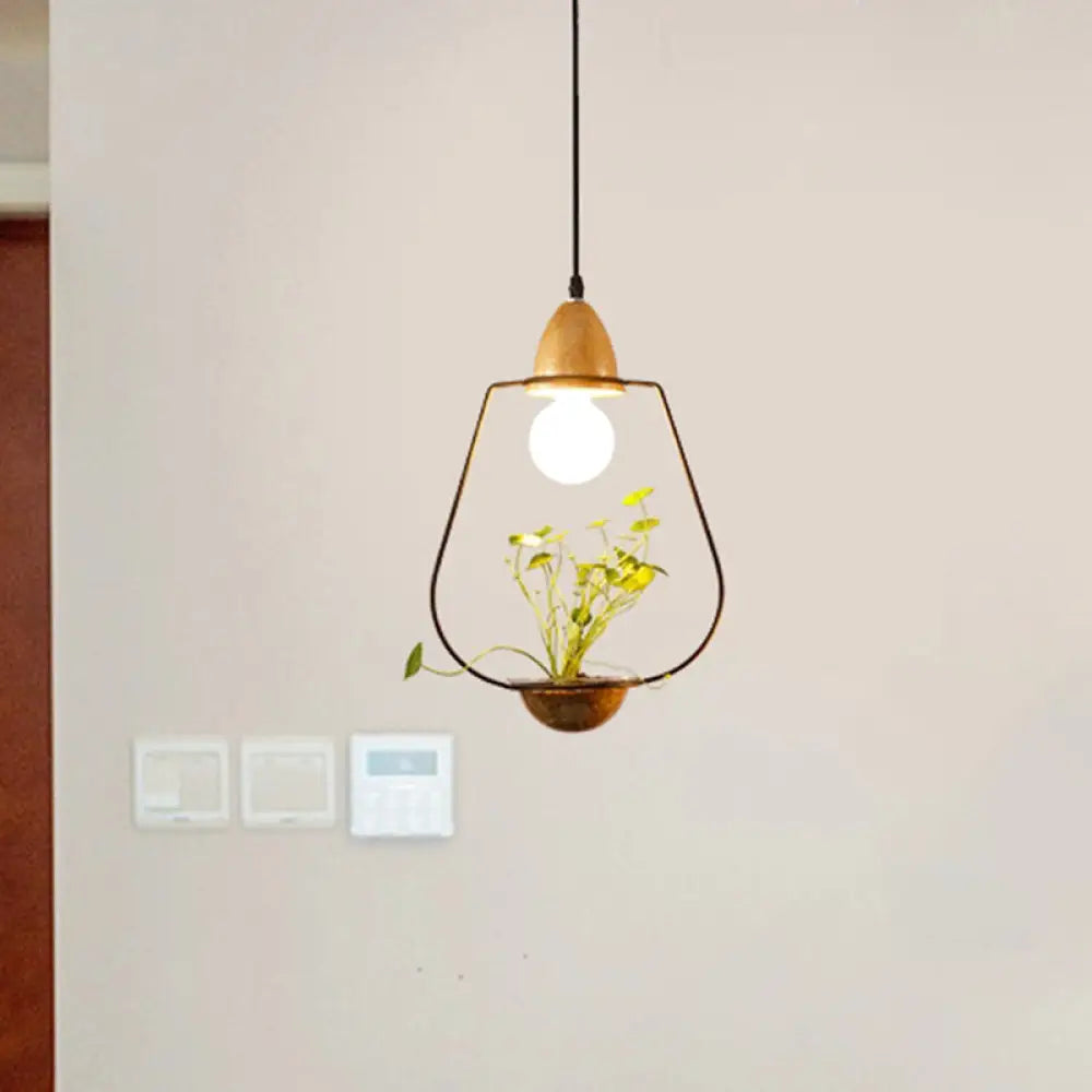 Modern Black/White Industrial Metal Led Pendant Light For Restaurant - Oval/Rectangle/Urn Design