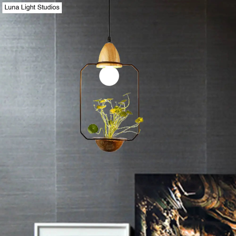 Modern Black/White Industrial Metal Led Pendant Light For Restaurant - Oval/Rectangle/Urn Design